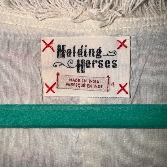 EUC Anthropologie Holding Horses Stripe Fringe Shift Dress Size 4 - Picture 4 of 8